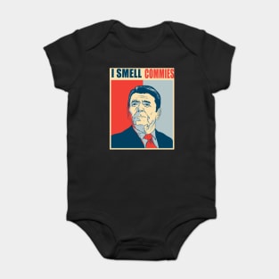 I Smell Commies Funny Political Ronald Reagan Meme Baby Bodysuit